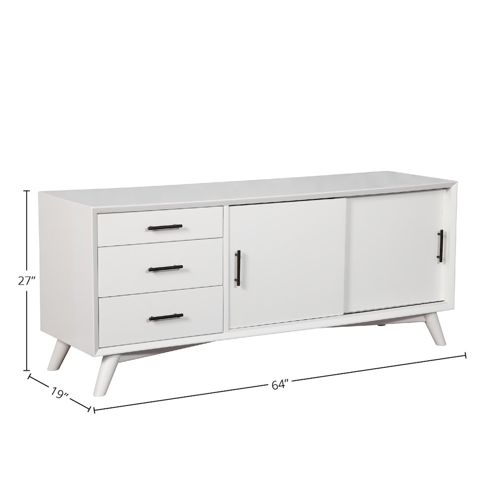 Flynn Large TV Console, White. Picture 1