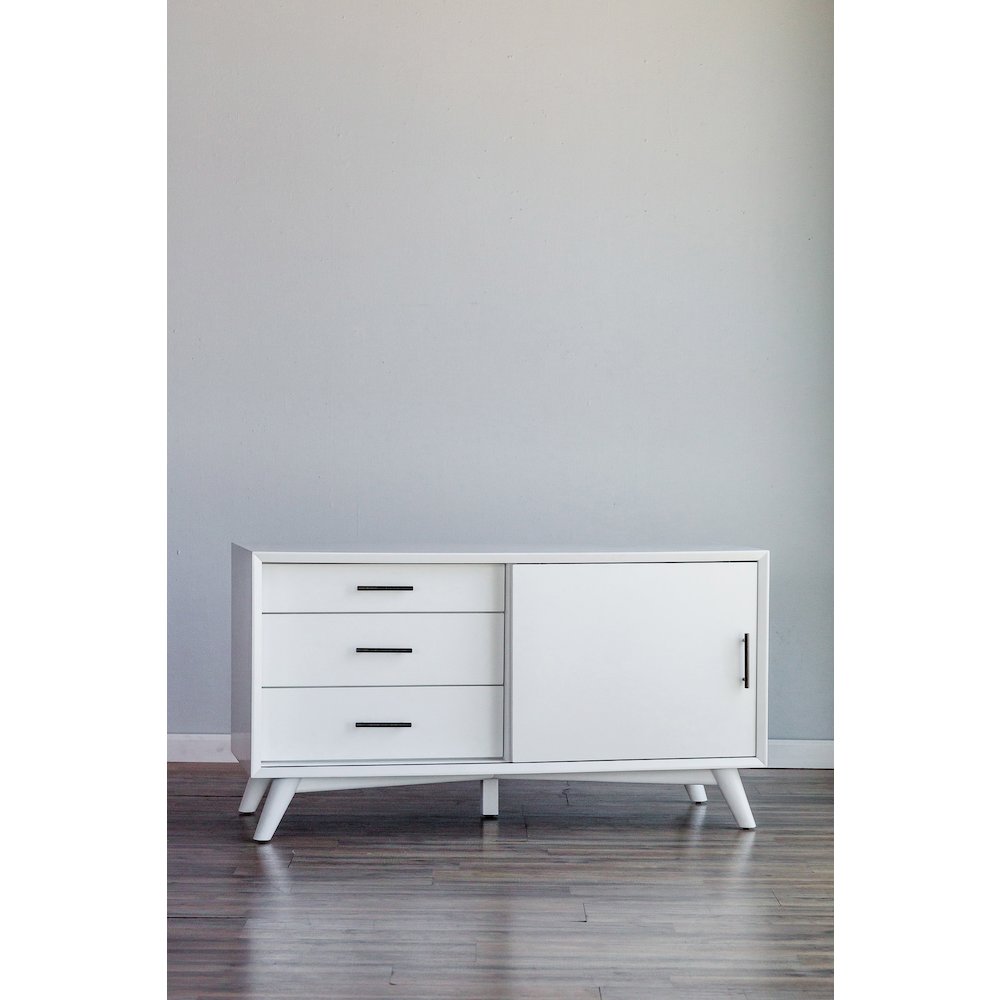 Flynn Small TV Console, White. Picture 6