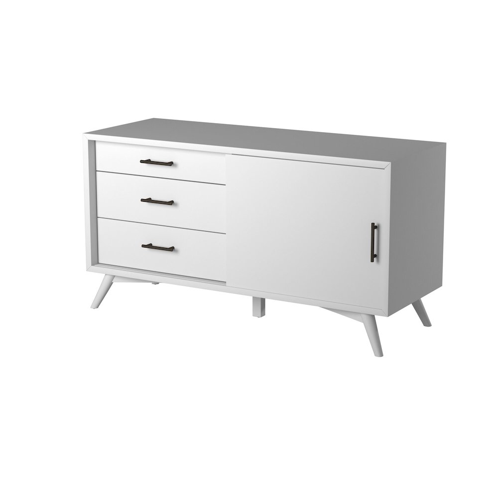Flynn Small TV Console, White. Picture 3