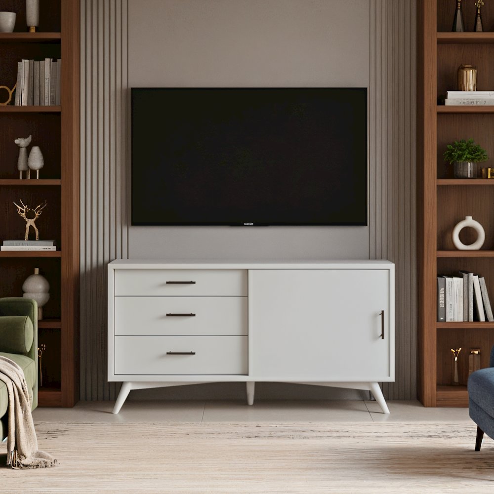 Flynn Small TV Console, White. Picture 5