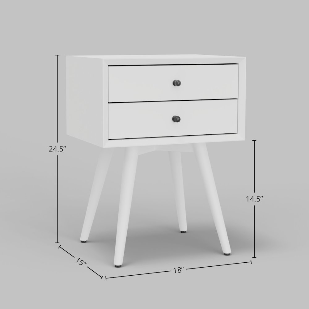 Flynn Small Nightstand, White. Picture 4