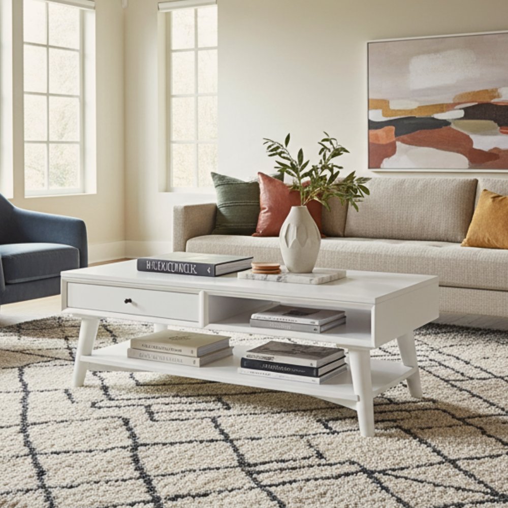 Flynn Coffee Table, White. Picture 2