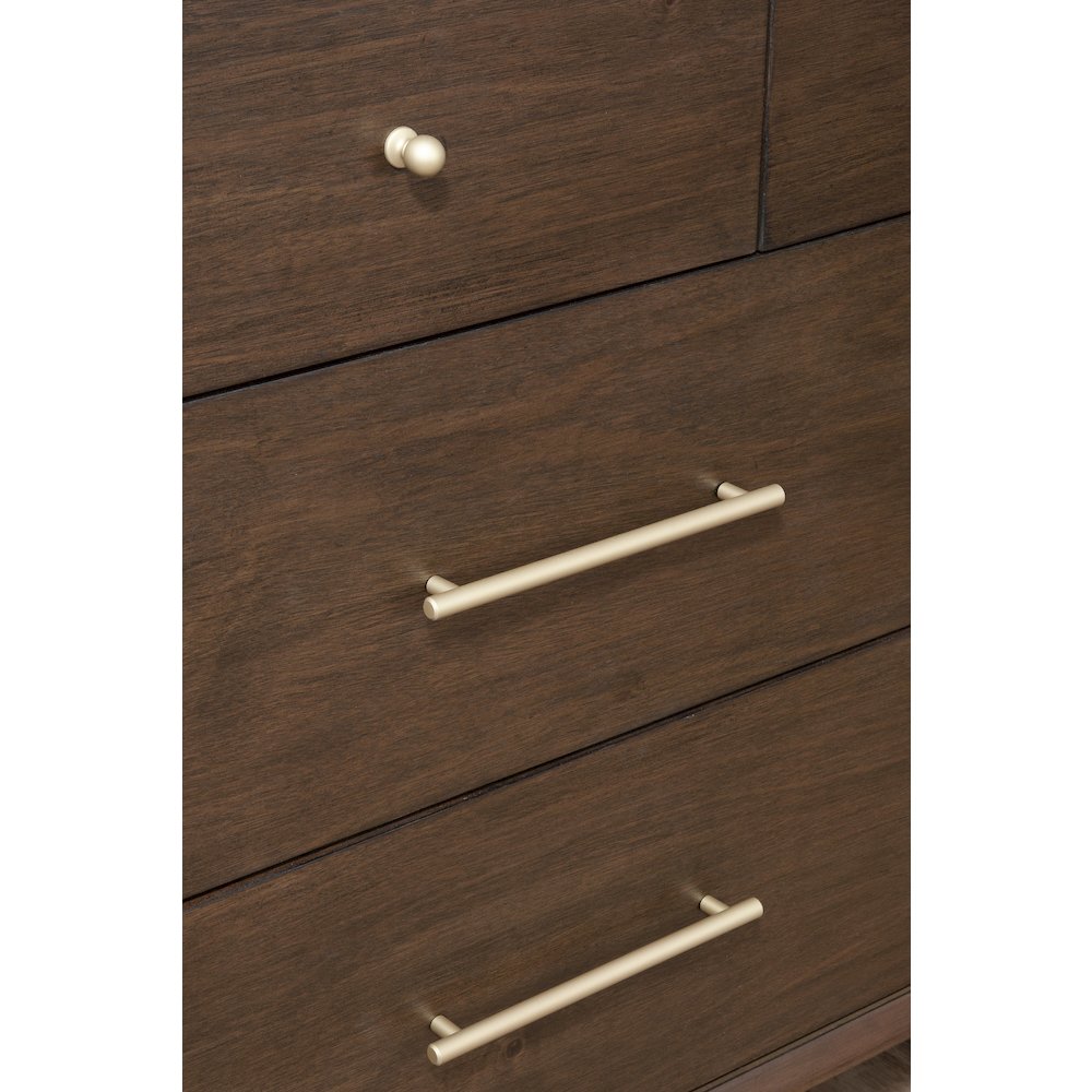 Flynn Mid Century Modern 7 Drawer Dresser, Walnut. Picture 7