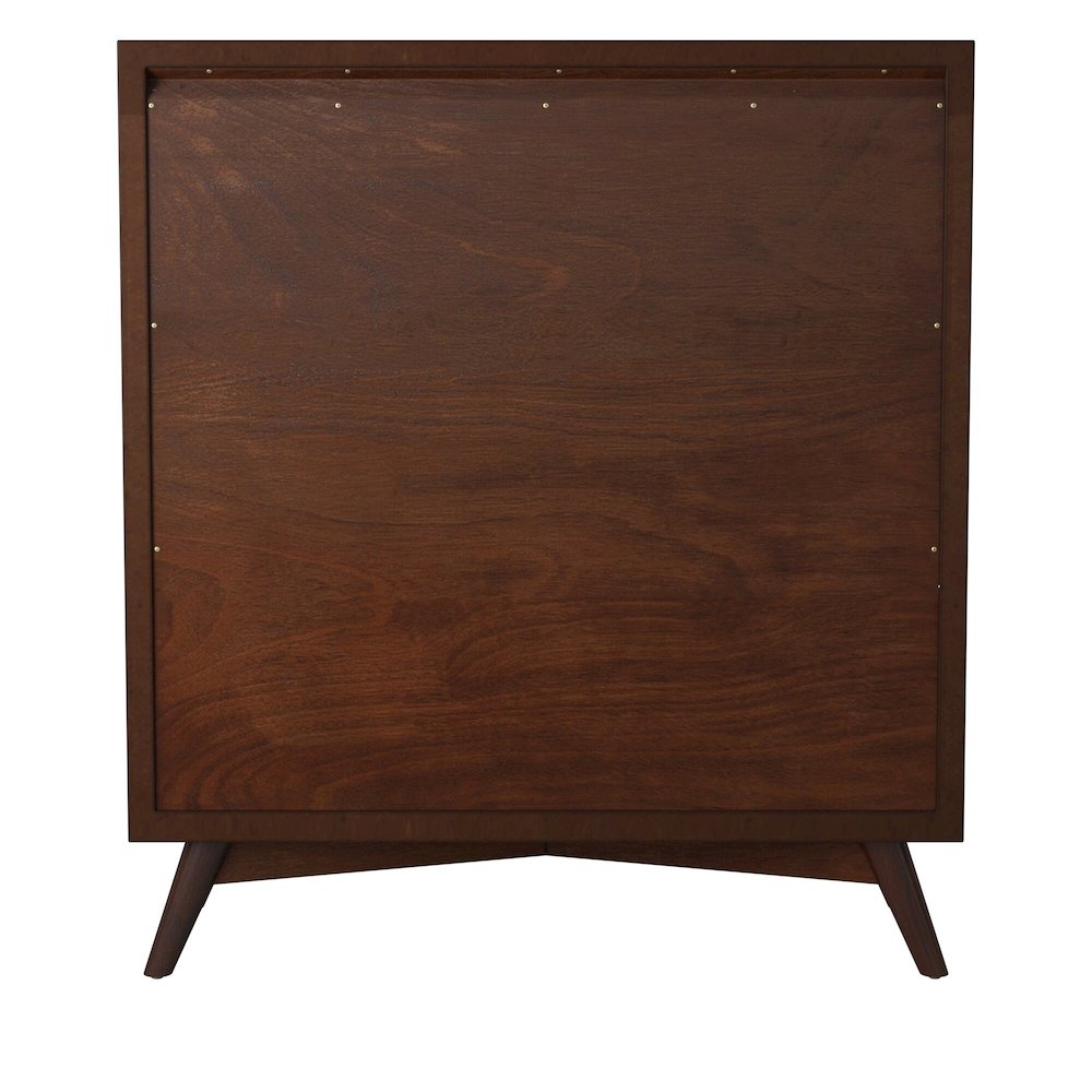 Flynn Mid Century Modern 4 Drawer Multifunction Chest w/Pull Out Tray, Walnut. Picture 5