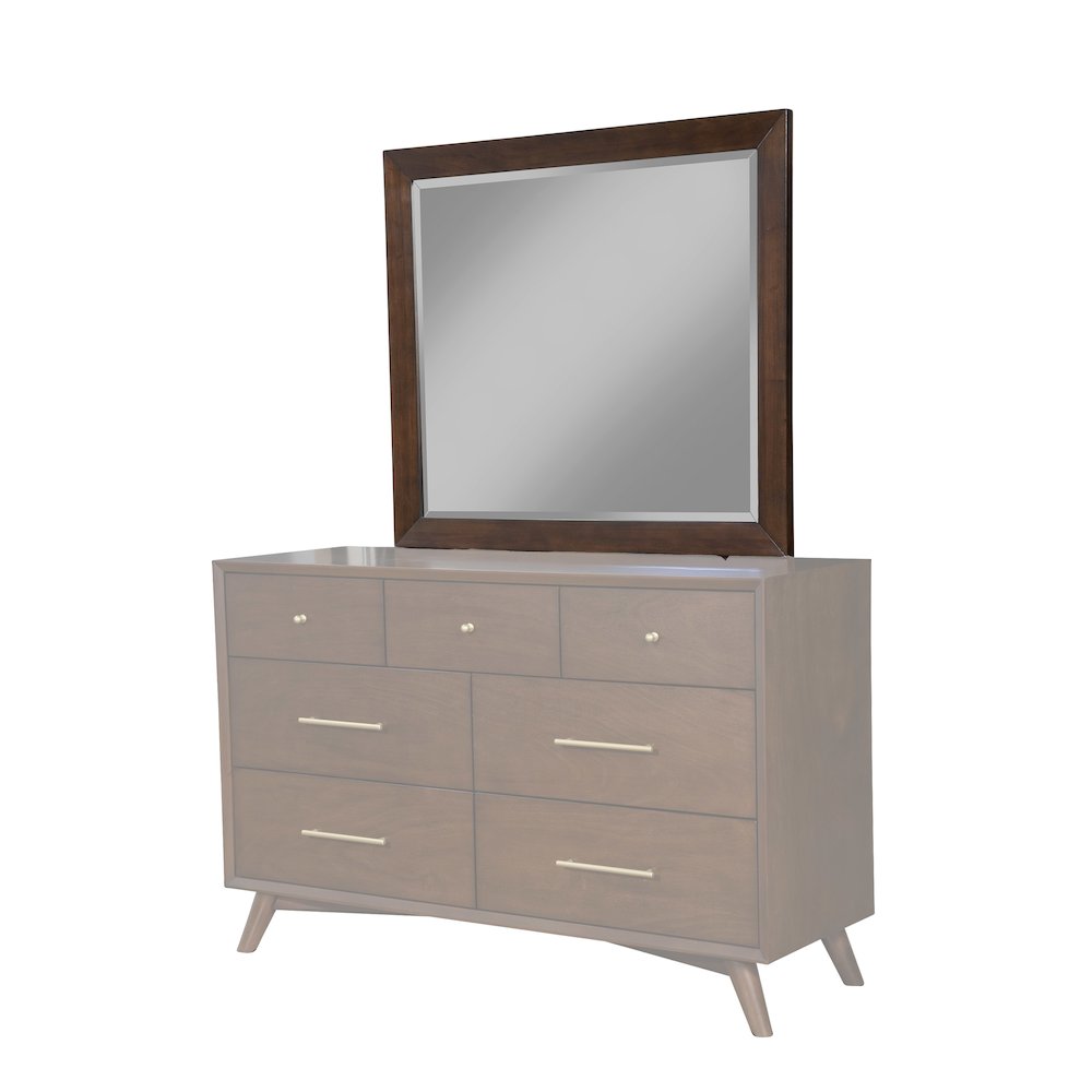 Flynn Mid Century Modern Mirror, Walnut. Picture 2