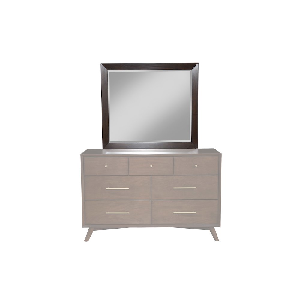 Flynn Mid Century Modern Mirror, Walnut. Picture 3