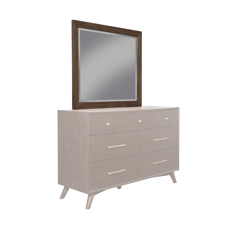 Flynn Mid Century Modern Mirror, Walnut. Picture 4