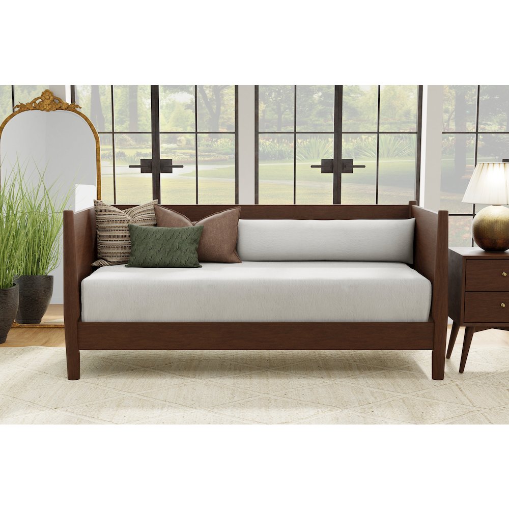 Flynn Mid Century Modern Twin Size Day Bed, Walnut. Picture 2