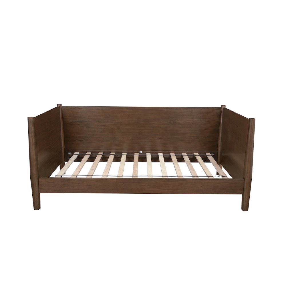 Flynn Mid Century Modern Twin Size Day Bed, Walnut. Picture 7