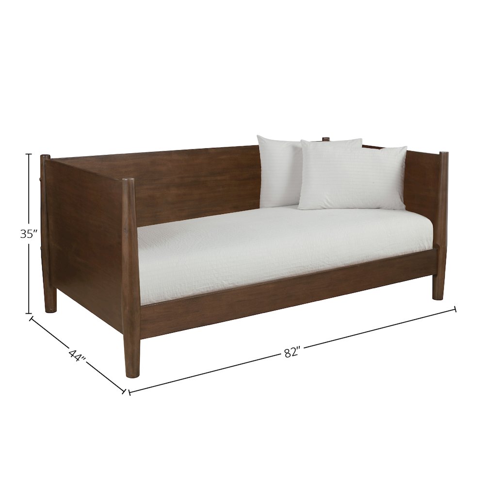 Flynn Mid Century Modern Twin Size Day Bed, Walnut. Picture 1
