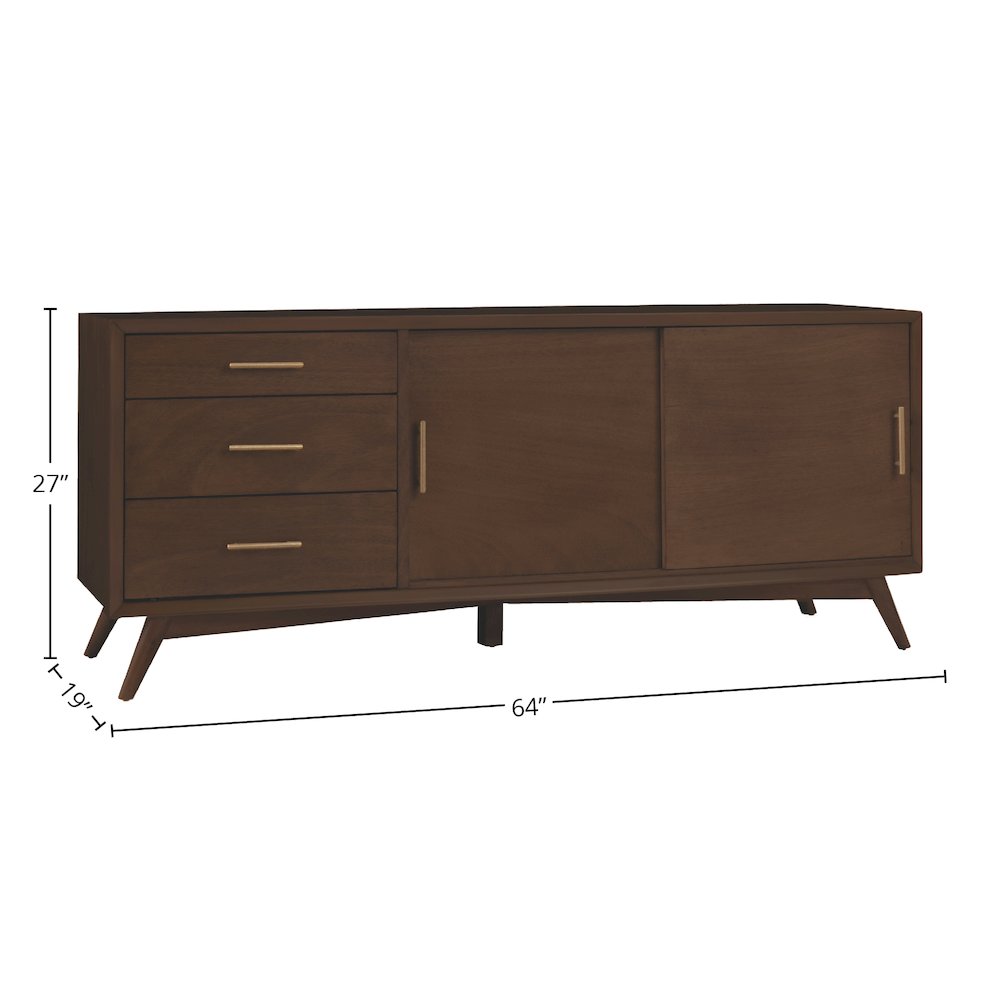 Flynn Large TV Console, Walnut. Picture 1