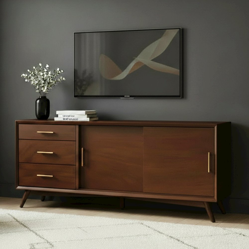 Flynn Large TV Console, Walnut. Picture 2
