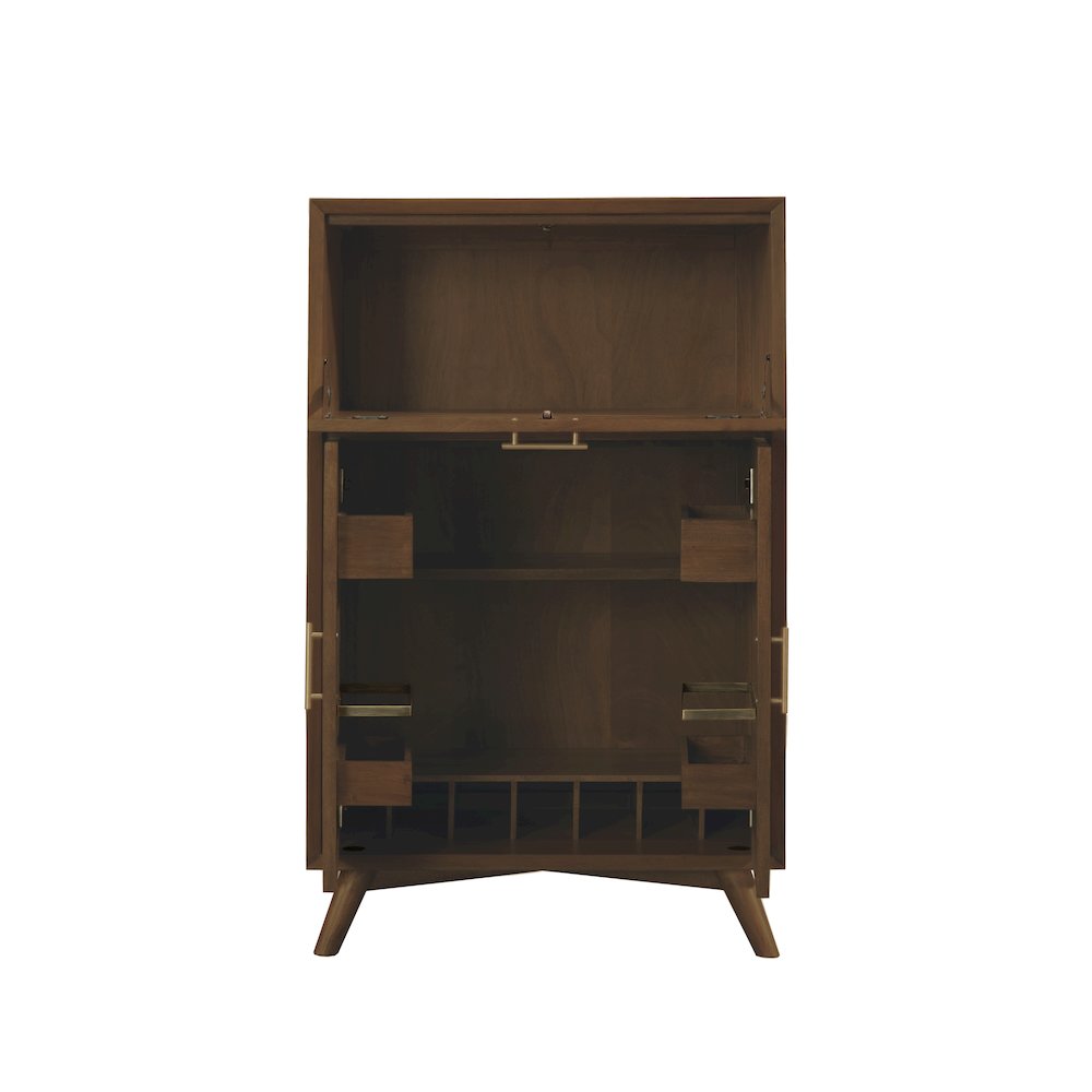 Flynn Large Bar Cabinet w/Drop Down Tray, Walnut. Picture 7