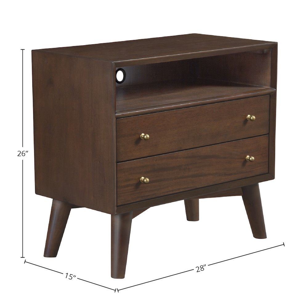 Flynn Large Nightstand, Walnut. Picture 1