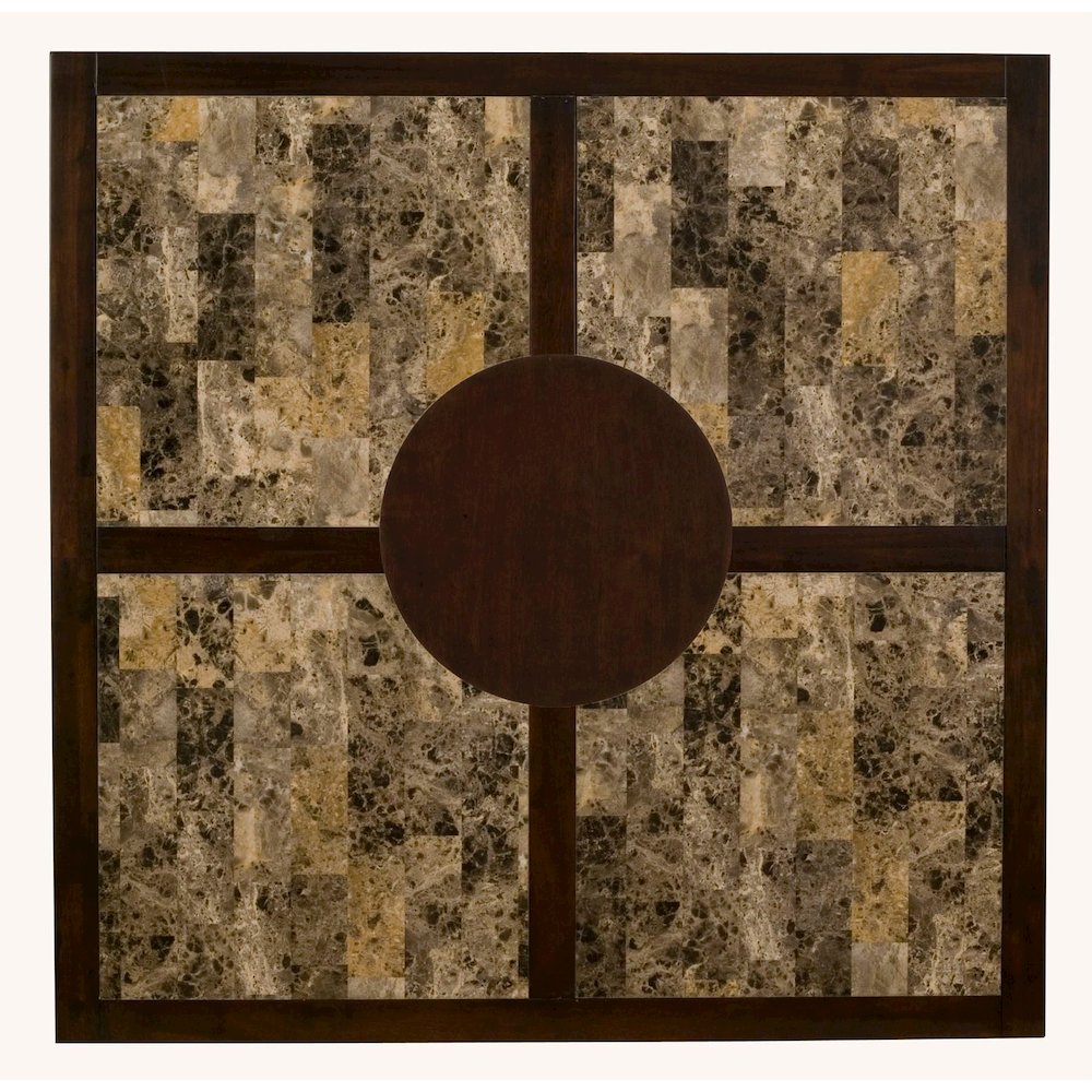 Capitola Faux Marble Large Pub Table w/ Removable 18" Lazy Susan, Espresso. Picture 3