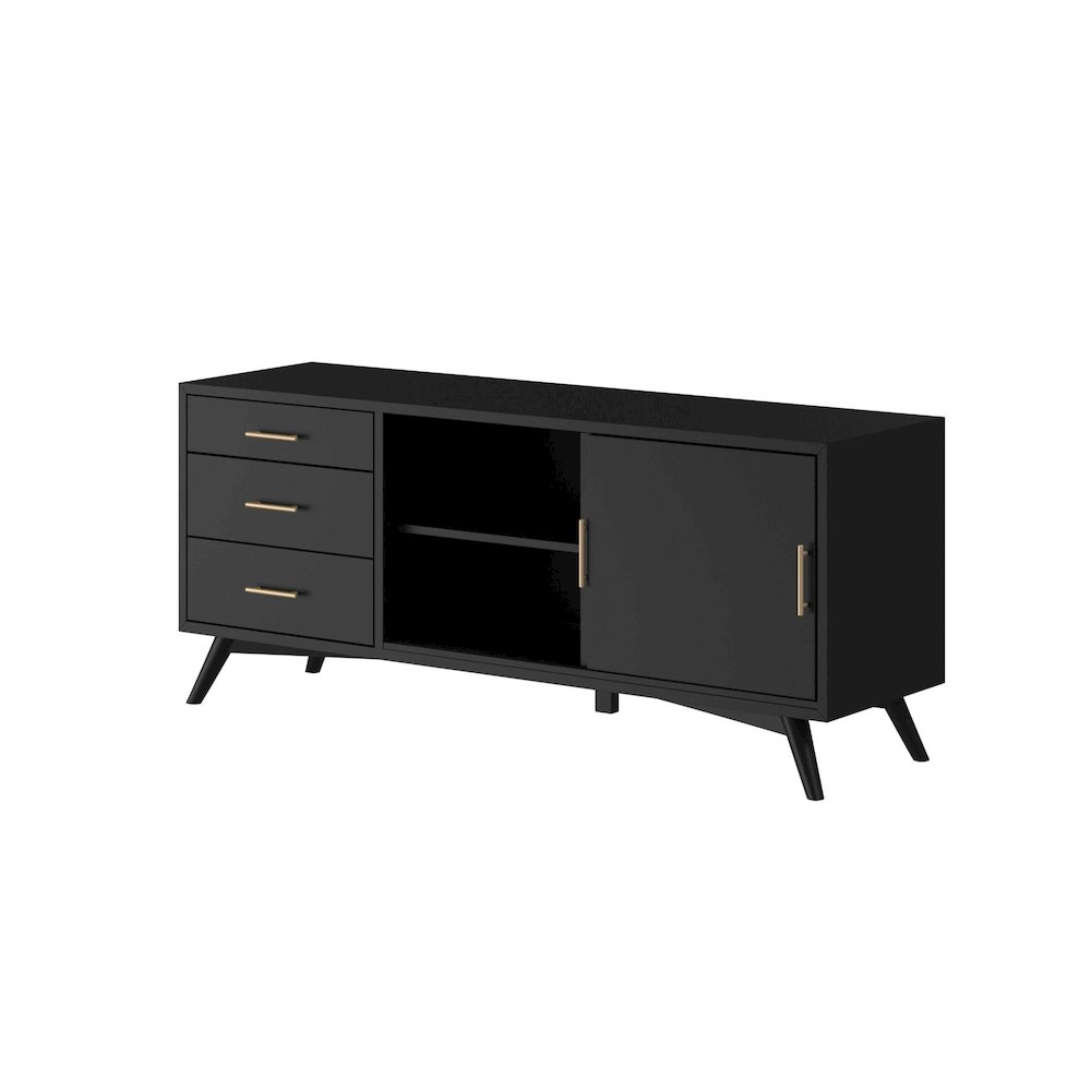 Flynn Large TV Console, Black. Picture 3