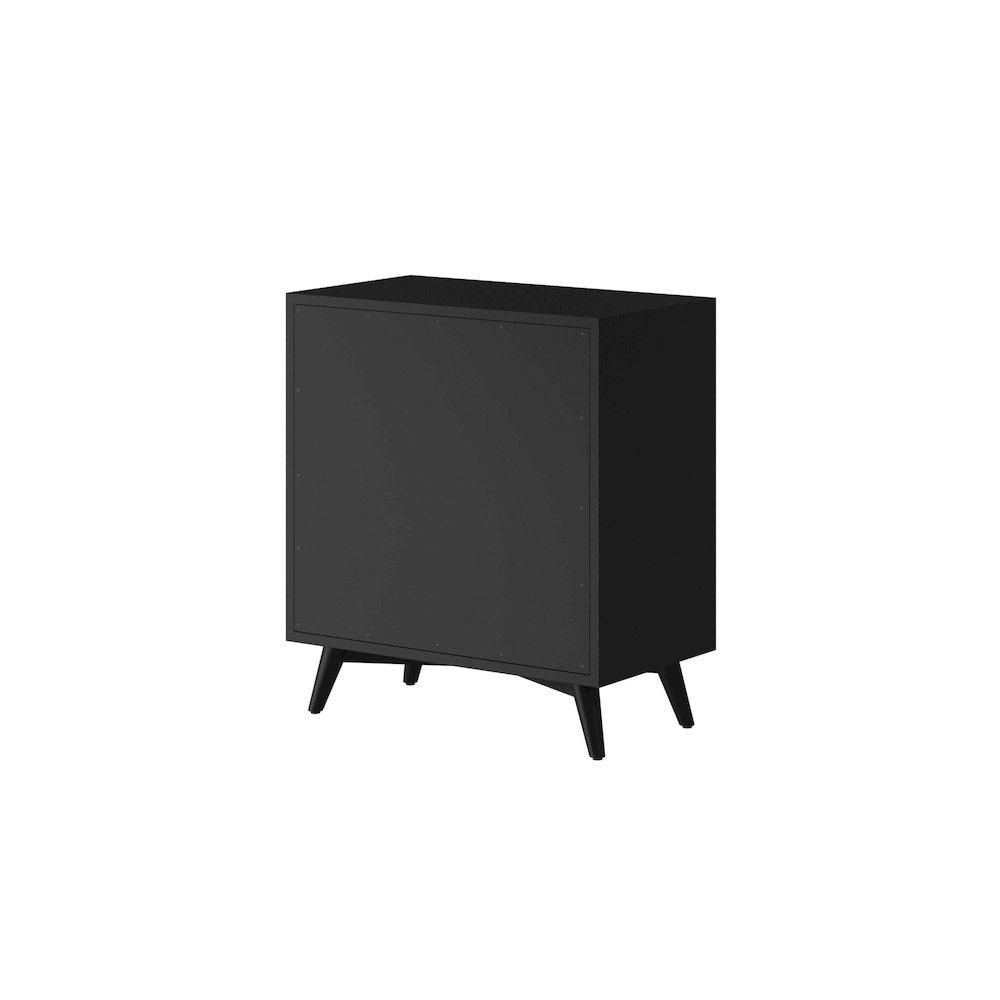 Flynn Mid Century Modern 3 Drawer Small Chest, Black. Picture 7