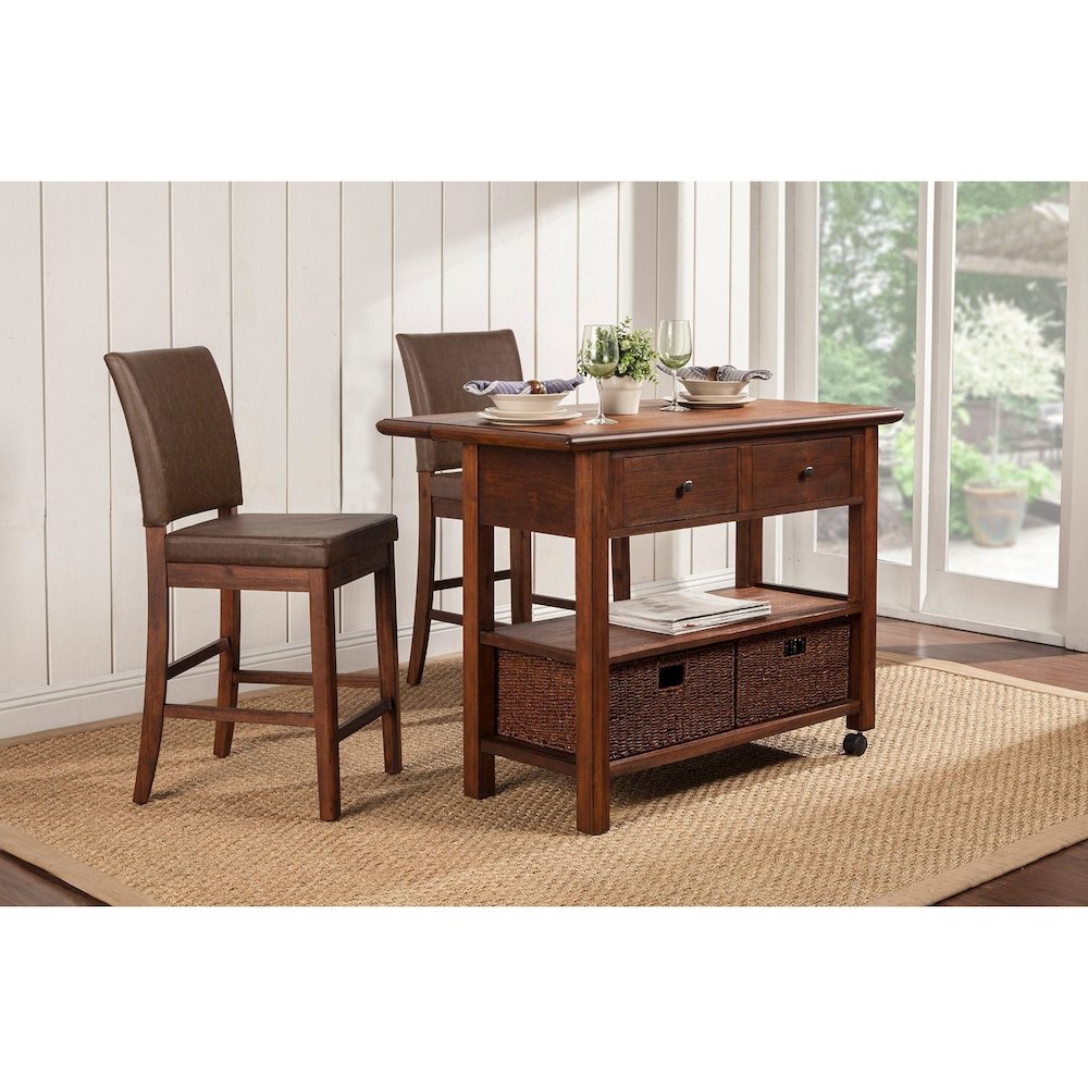 Caldwell Kitchen Cart, Antique Cappuccino. Picture 2