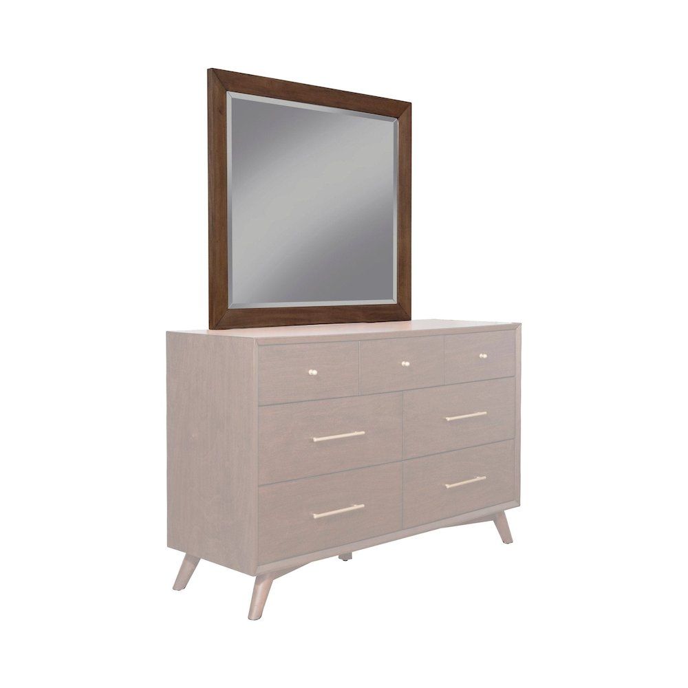 Flynn Mid Century Modern Mirror, Walnut. Picture 4