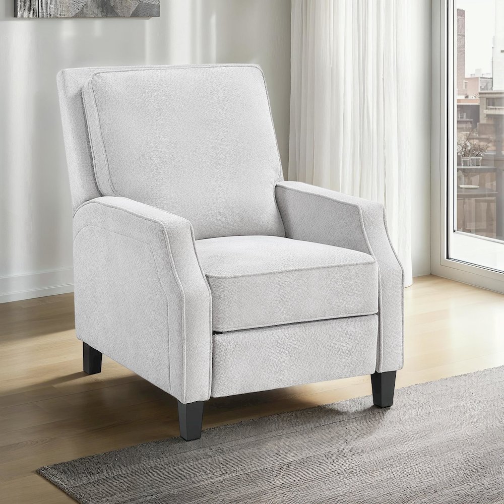 Inez Push Accent Back Chair, Light Grey. Picture 3