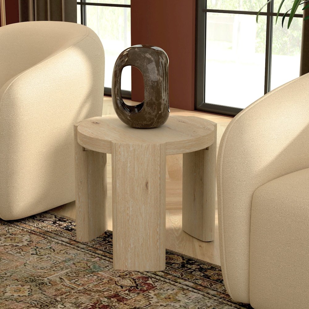Sloane 20" Round End Table, Driftwood. Picture 2