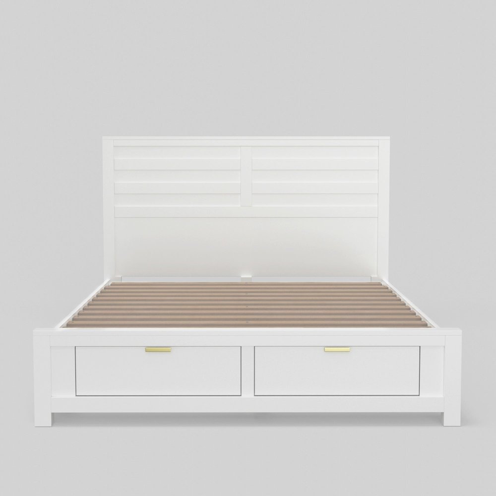 Carmel California King Storage Bed, White. Picture 5