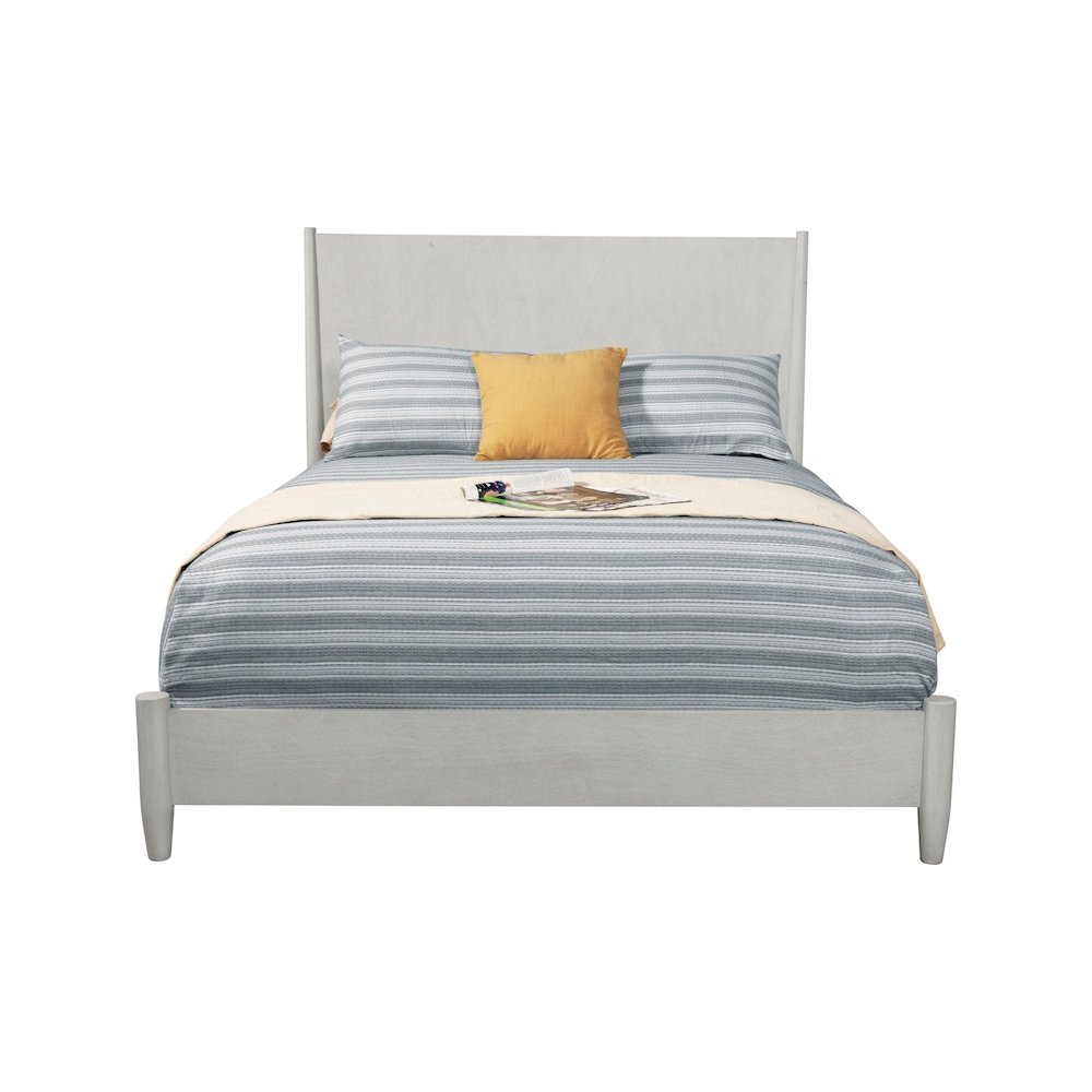 Flynn Mid Century Modern Full Size Panel Bed, Gray. Picture 3