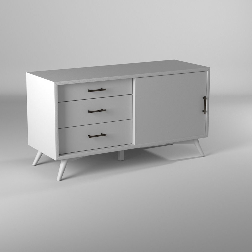 Flynn Small TV Console, White. Picture 4