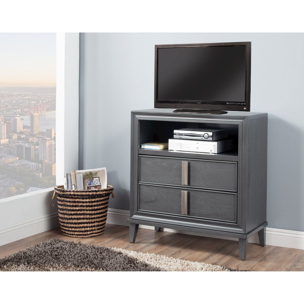 Lorraine TV Media Chest, Dark Grey. Picture 2