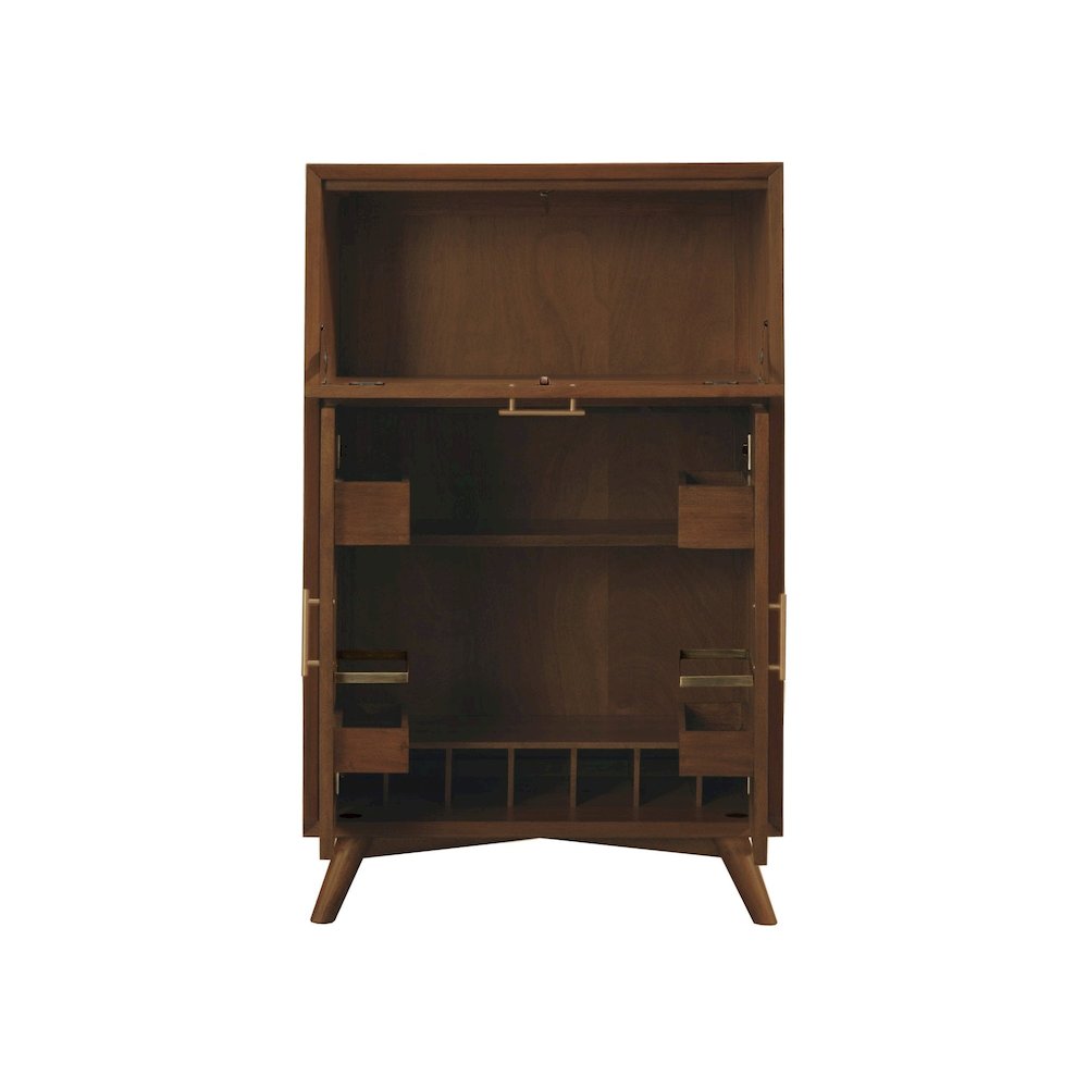 Flynn Large Bar Cabinet w/Drop Down Tray, Walnut. Picture 5