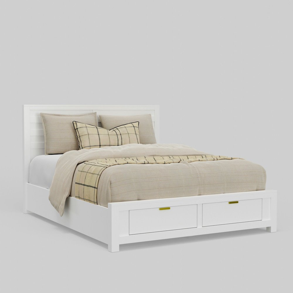 Carmel California King Storage Bed, White. Picture 1