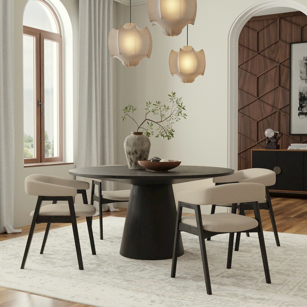 Cove Round 59" Dining Table, Vintage Black. Picture 2