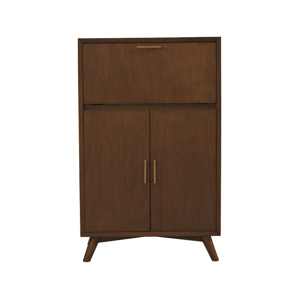 Flynn Large Bar Cabinet w/Drop Down Tray, Walnut. Picture 1