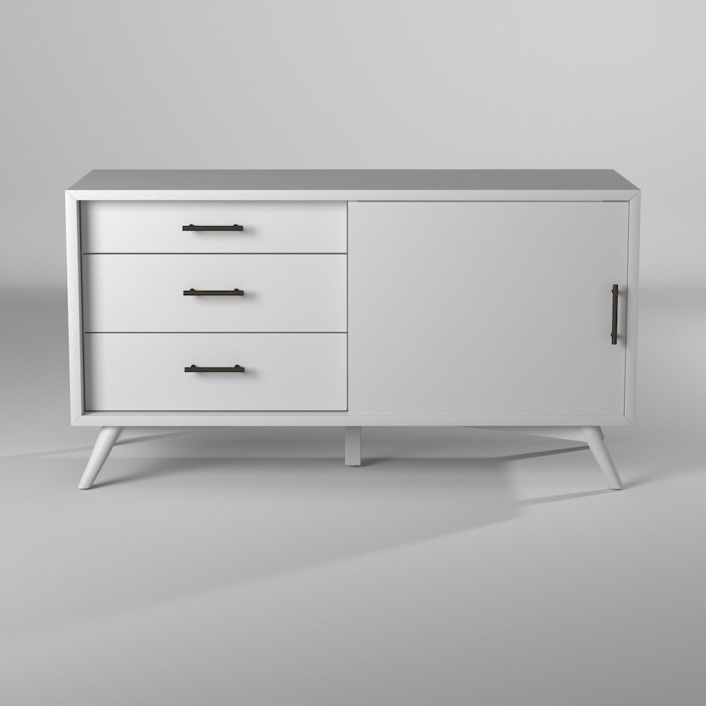 Flynn Small TV Console, White. Picture 5