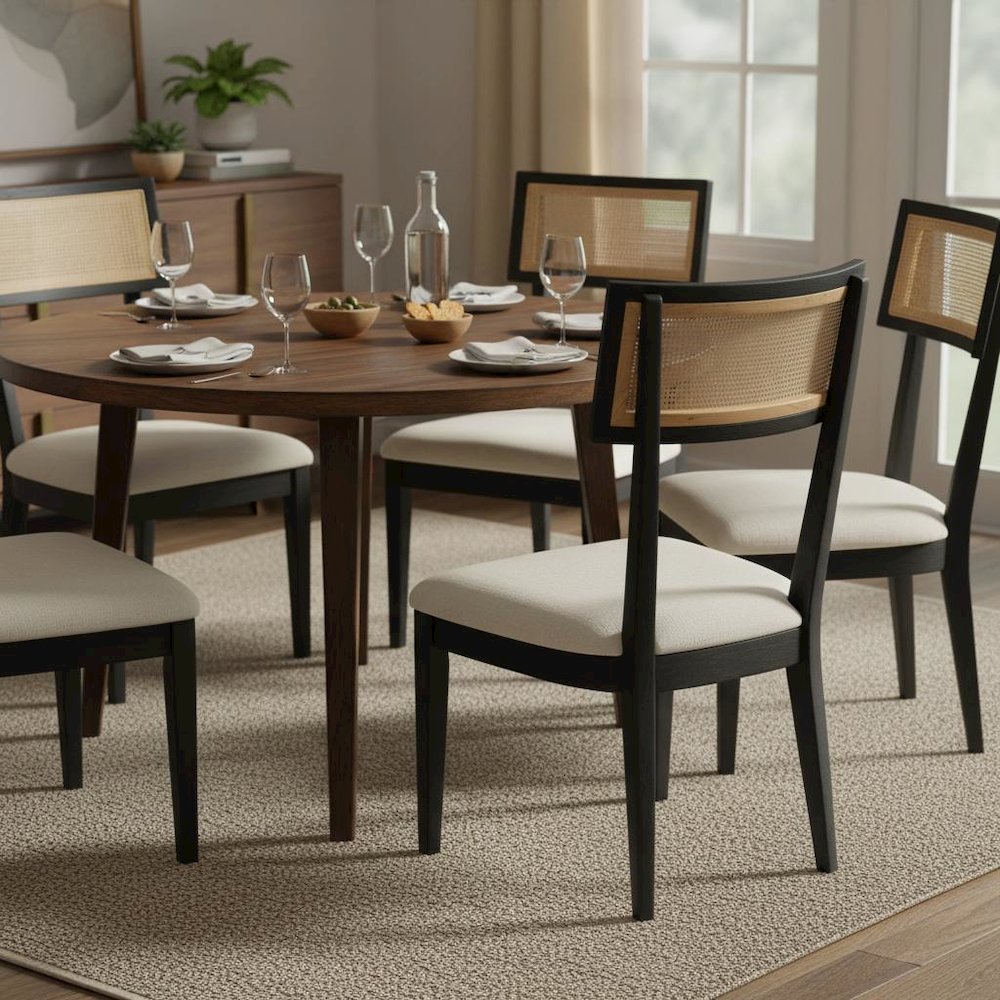 Transitional Upholstered Side Chairs Set of 2 with Cushioned Seats. Picture 2