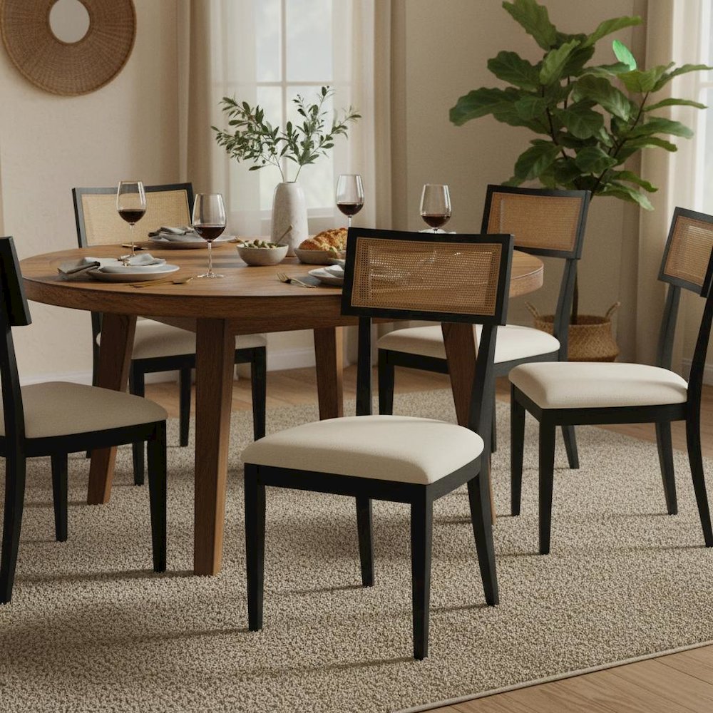 Transitional Upholstered Side Chairs Set of 2 with Cushioned Seats. Picture 3