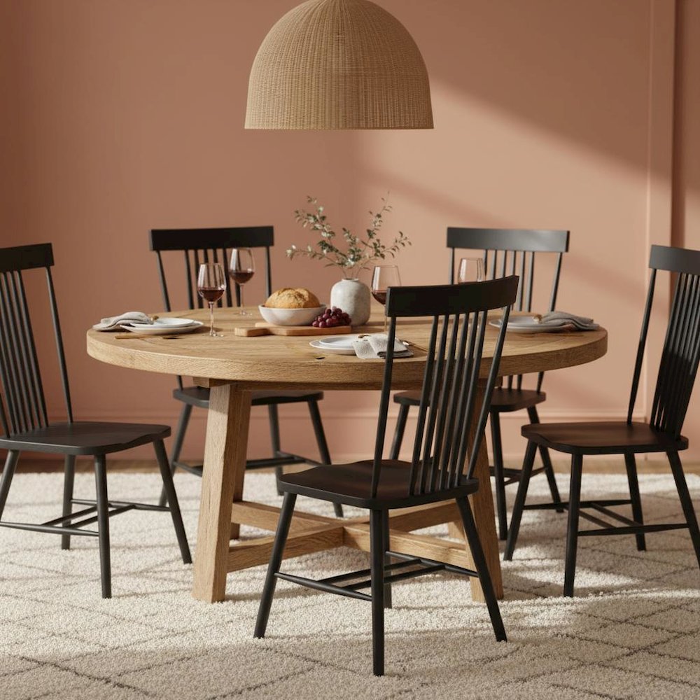Black Side Chair Modern Farmhouse Design with Comfortable Seating. Picture 2