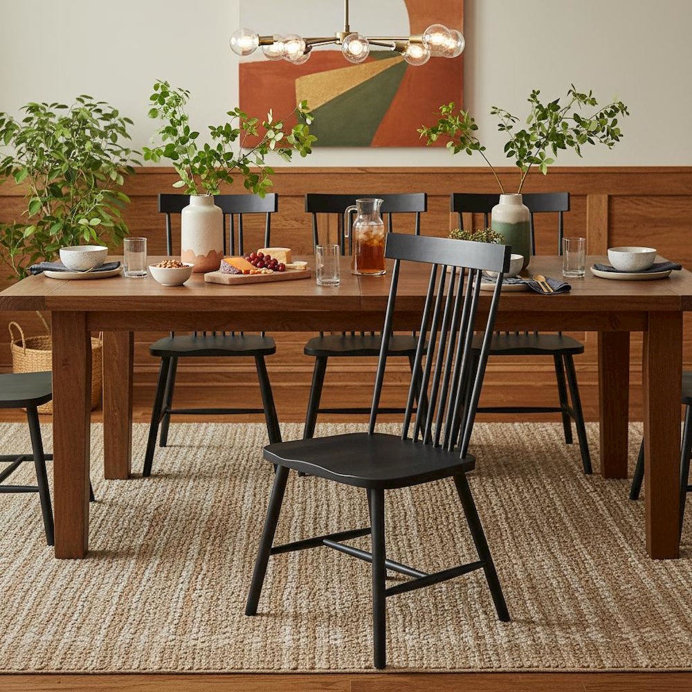 Black Side Chair Modern Farmhouse Design with Comfortable Seating. Picture 3