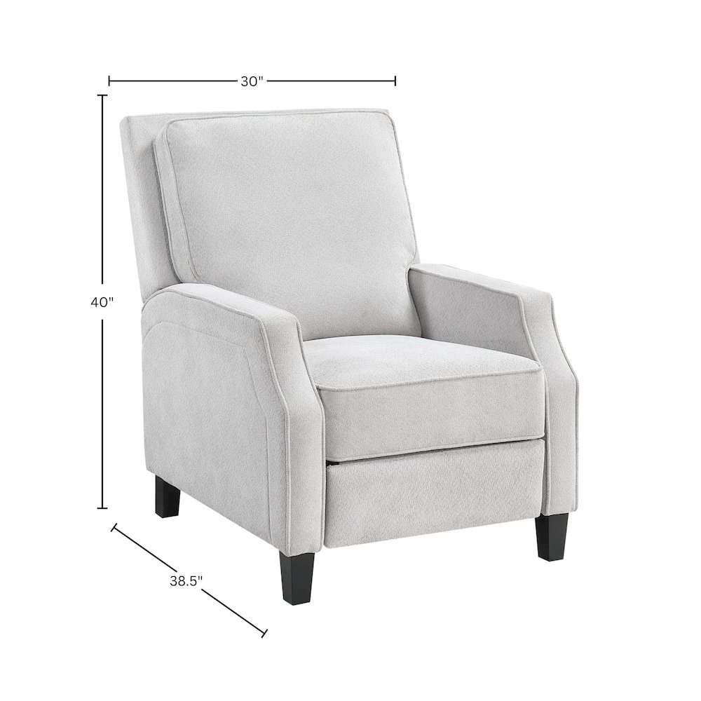 Inez Push Accent Back Chair, Light Grey. Picture 8