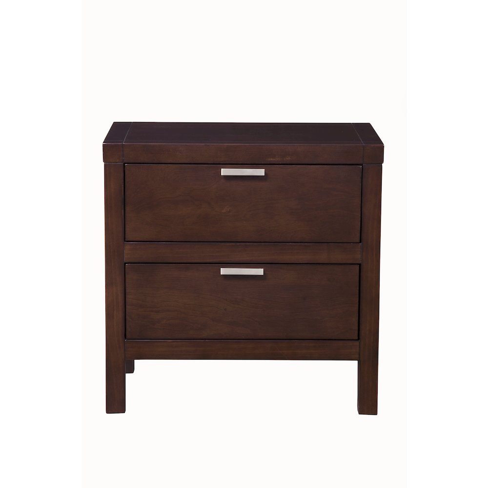 Carmel 2 Drawer Nightstand, Cappuccino. Picture 3