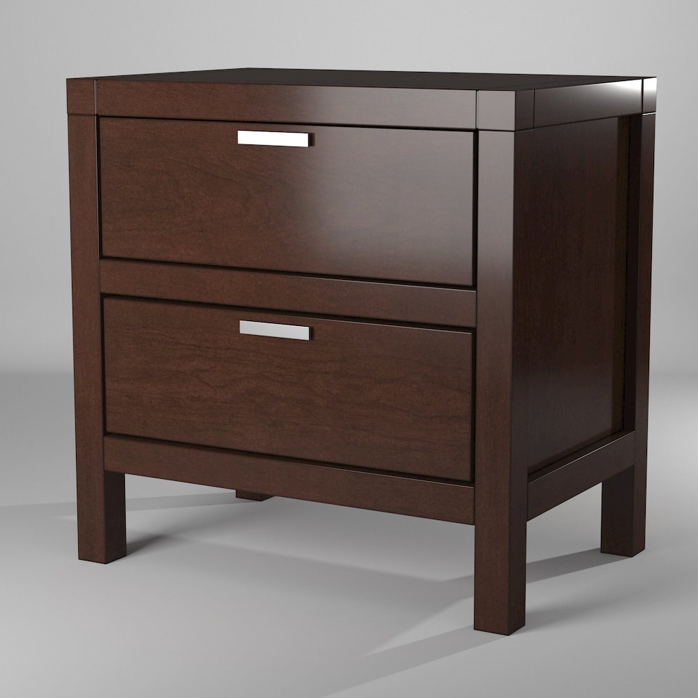 Carmel 2 Drawer Nightstand, Cappuccino. Picture 4