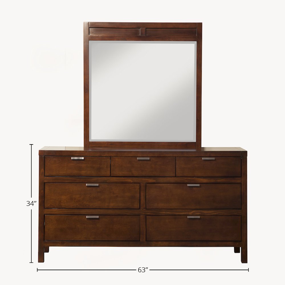 Carmel 7 Drawer Dresser, Cappuccino. Picture 2