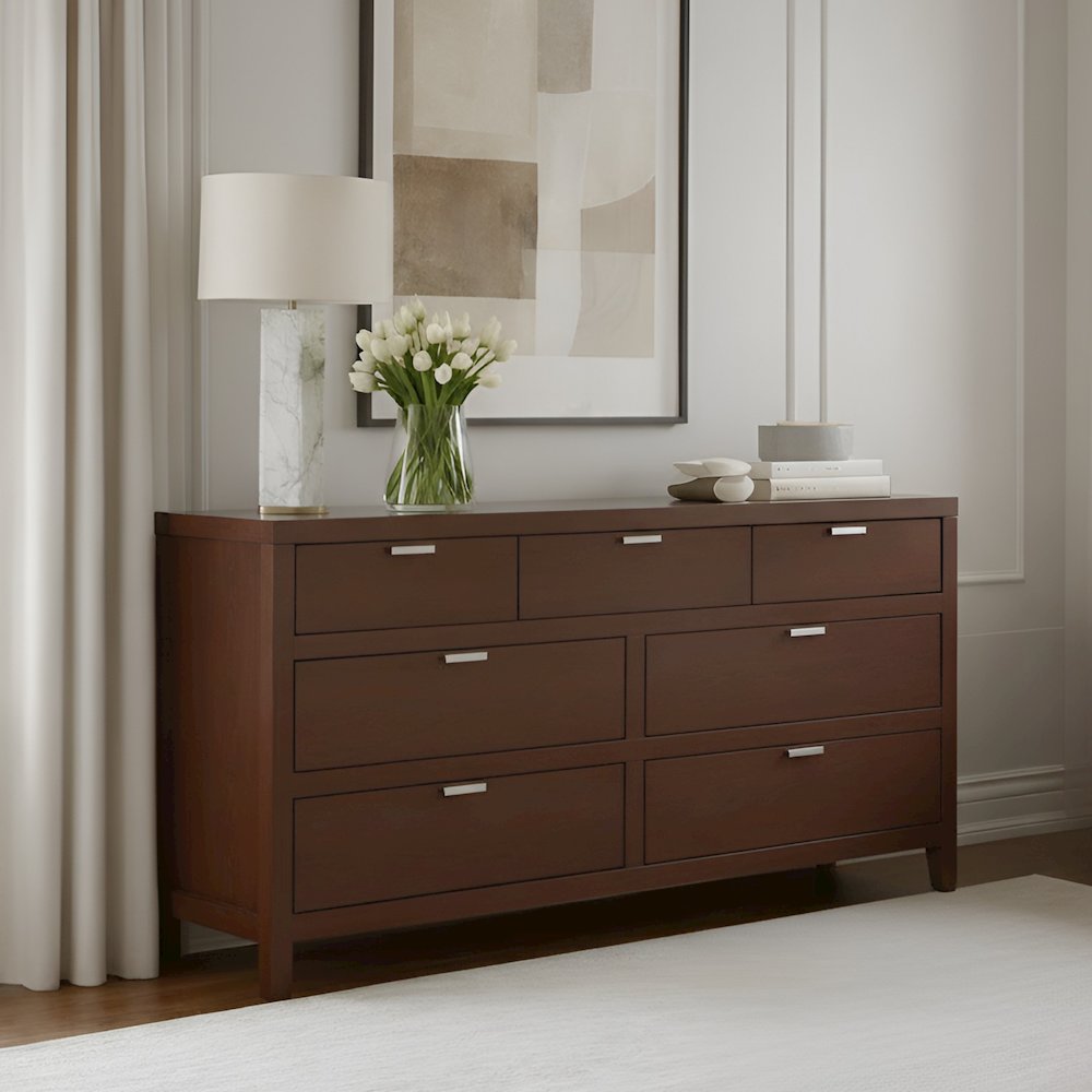 Carmel 7 Drawer Dresser, Cappuccino. Picture 4