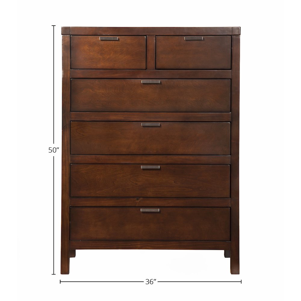 Carmel 6 Drawer Chest, Cappuccino. Picture 1