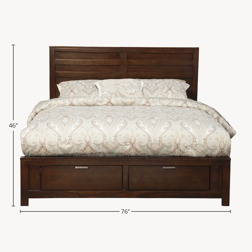 Carmel California King Storage Bed, Cappuccino. Picture 1