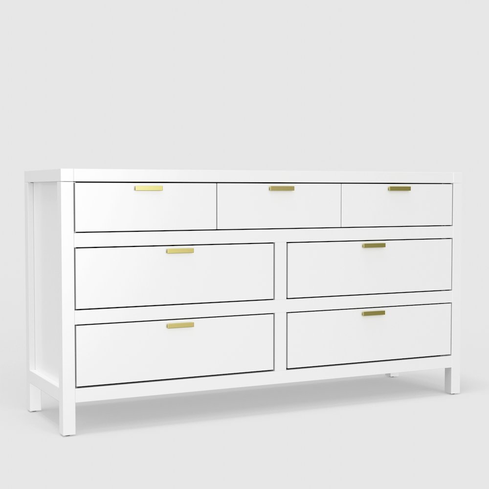 Carmel 7 Drawer Dresser, White. Picture 4