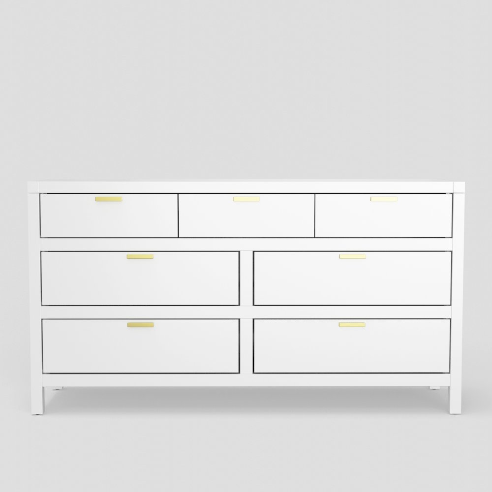 Carmel 7 Drawer Dresser, White. Picture 5