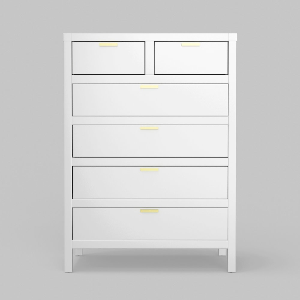 Carmel 6 Drawer Chest, White. Picture 4
