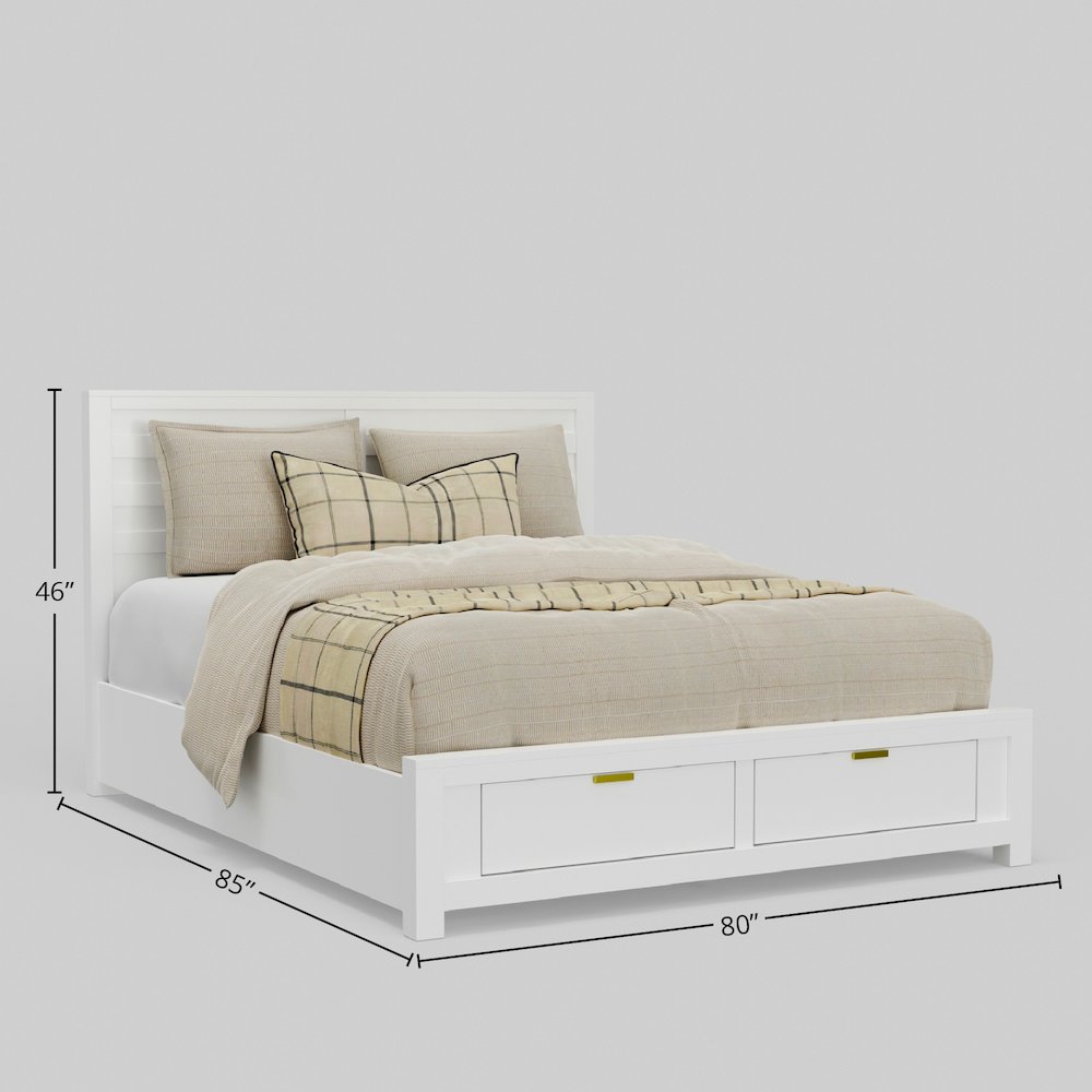 Carmel Eastern King Storage Bed, White. Picture 1