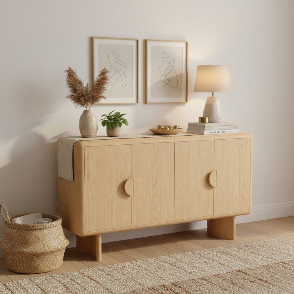 Sideboard Light Oak Modern Design with Spacious Storage and Durable Build. Picture 2